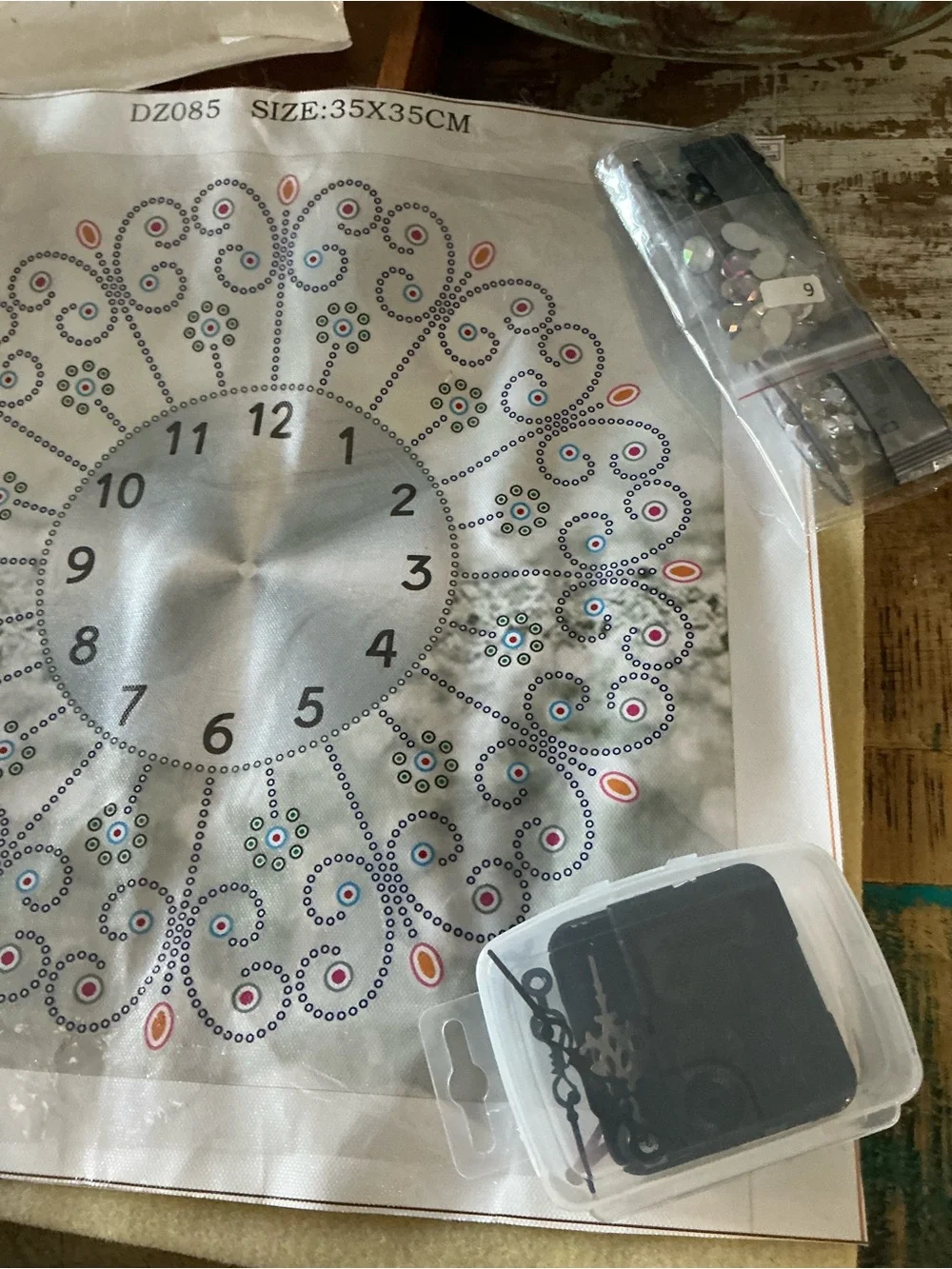 DIY Wall Clock Kit - Silver, Blue & Pink